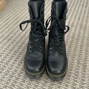 Dr Martens Chesney Leather Flared Heel Laceup Boot.  Only found in the UK!